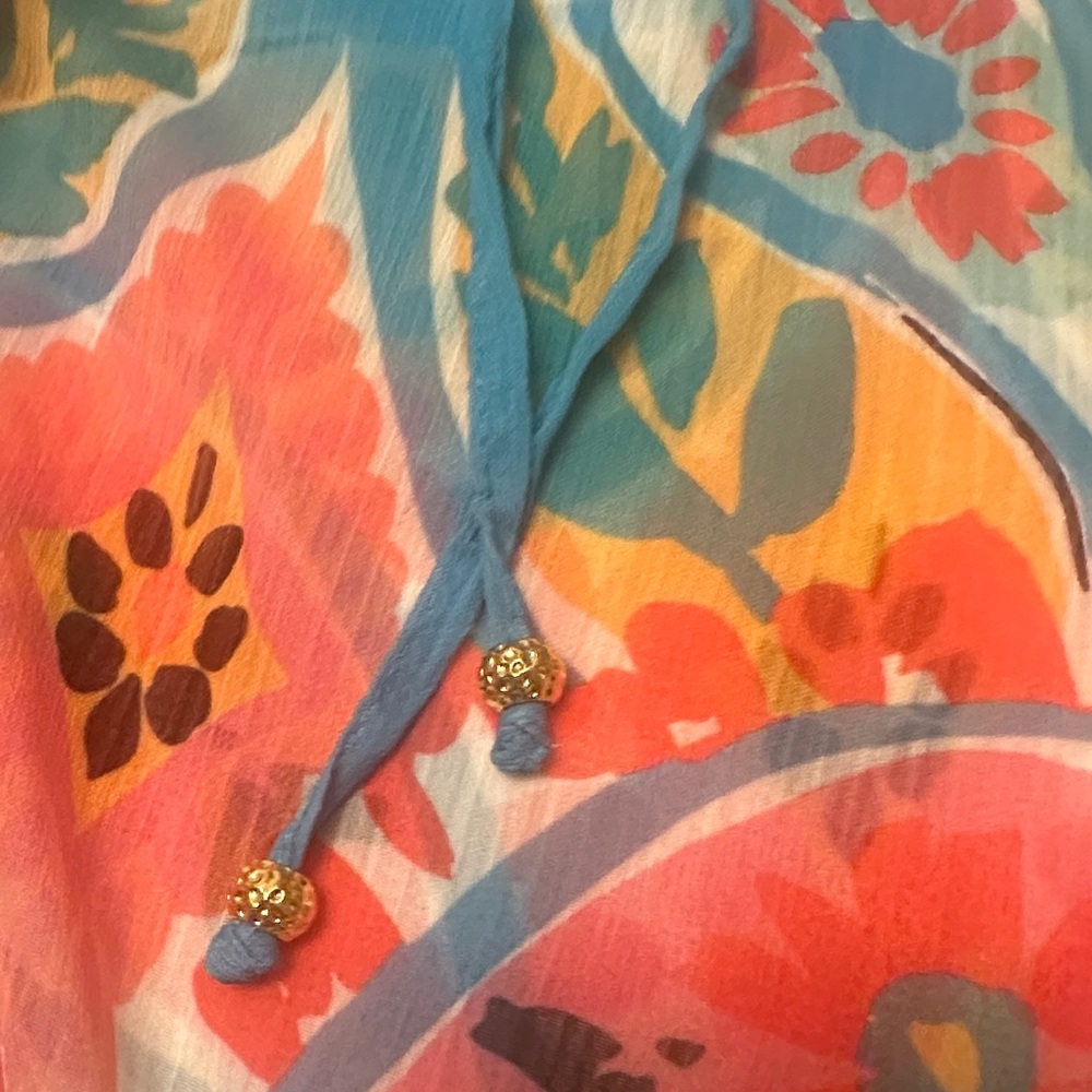 Colorful V-Neck Bohemian Swim Coverup - Picture 3 of 6